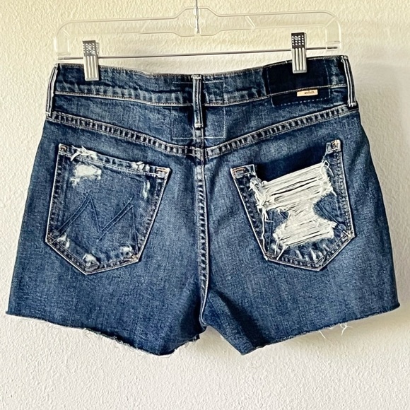 Mother Superior The Dutchie Shorts Fray My Treat Blue Distressed Denim Shorts 26 - Picture 6 of 15